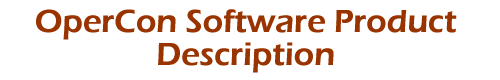 OperCon Software Product Description